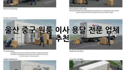 울산 중구 원룸 이사, 용달 전문 업체 추천!