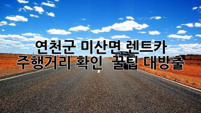 연천군 미산면 렌트카 주행거리 확인! 🚗💨 꿀팁 대방출