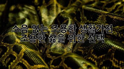 소음 없는 조용한 생활가전: 조용한 삶을 위한 선택