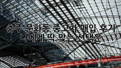 충주 문화동 중고차 매입 후기: 나에게 딱 맞는 선택은?